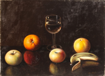 Umberto MONTINI (1897-1978)? - Nature morte aux fruits, Huile sur panneau 2