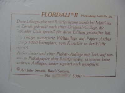 Salvador DALI - Flordali II, La rose papillon, 1981, Lithographie originale signée 2