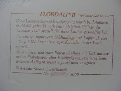 Salvador DALI - Flordali II, La rose papillon, 1981 - Lithographie originale signée 2