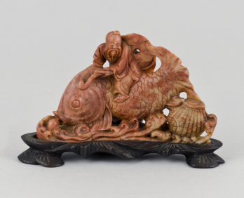 JAPON, XXe siècle - Sculpture en pierre rouge 2