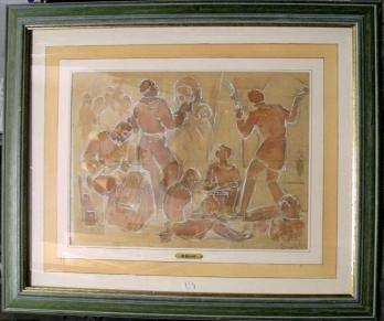 Gilbert PRIVAT (1892-1969) - L’atelier du sculpteur, Aquarelle et rehauts de gouache 2