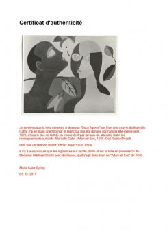 Marcelle CAHN - Adam et Eve, 1938, Huile sur toile signée 2