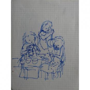 Tsuguharu FOUJITA - Ensemble de 3 dessins à l’Encre 2