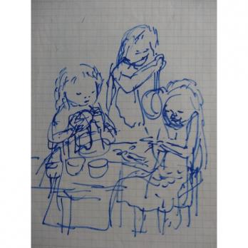 Tsuguharu FOUJITA - Ensemble de 3 dessins à l’Encre 2