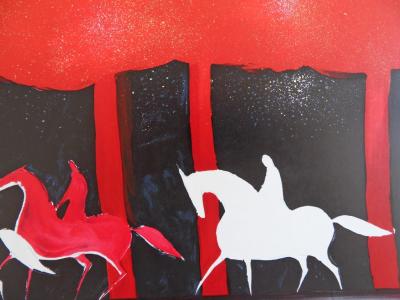 Serge LASSUS (1933-) - Ballade à cheval en été, Lithographie originale signée 250ex 2