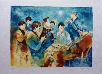 Viktor VIKO : L’orchestre - lithographie originale signée et numérotée 2