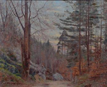 Paul BOCQUET (1868-1947) - Les rochers en forêt de Fontainebleau à l’automne, 1919 2