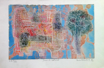 Shoichi HASEGAWA (1929) - Dans la nuit d’été, Gravure au carborundum signée 2