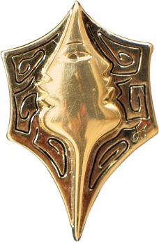 Jean COCTEAU - Pendentif, Visage en fuseau, Bronze signé 2