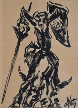 Henri D’ANTY (1910-1998) - Don Quichotte, Dessin à l’encre signé 2