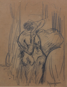 Henri Charles MANGUIN (1874-1949) - Nu féminin assis, Mine de plomb 2