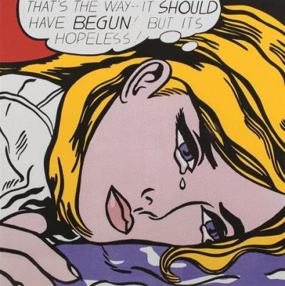 Roy LICHTENSTEIN - Hopeless, Screenprint sur Carton 2