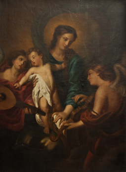 Sir Anthony VAN DYCK (1599-1641) (D’après) - Vierge à l’enfant avec deux anges, Huile sur toile 2