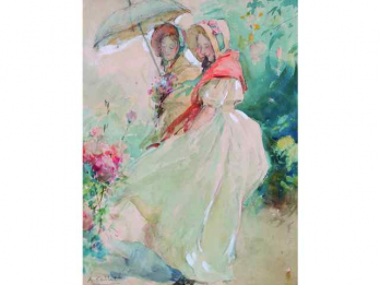Antoine CALBET (1860-1944) - Promenade au soleil, Aquarelle signée 2