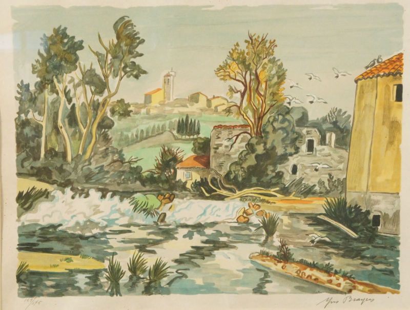 Yves BRAYER Paysage de Provence, Lithographie sur papier Japon signée