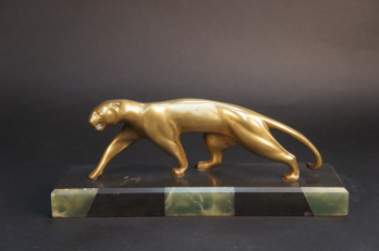 Michel DECOUX (1837-1924) - Jaguar marchant, épreuve en bronze signée 2
