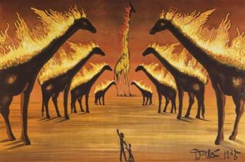 Salvador DALI - Les girafes en feu, Lithographie signée 2