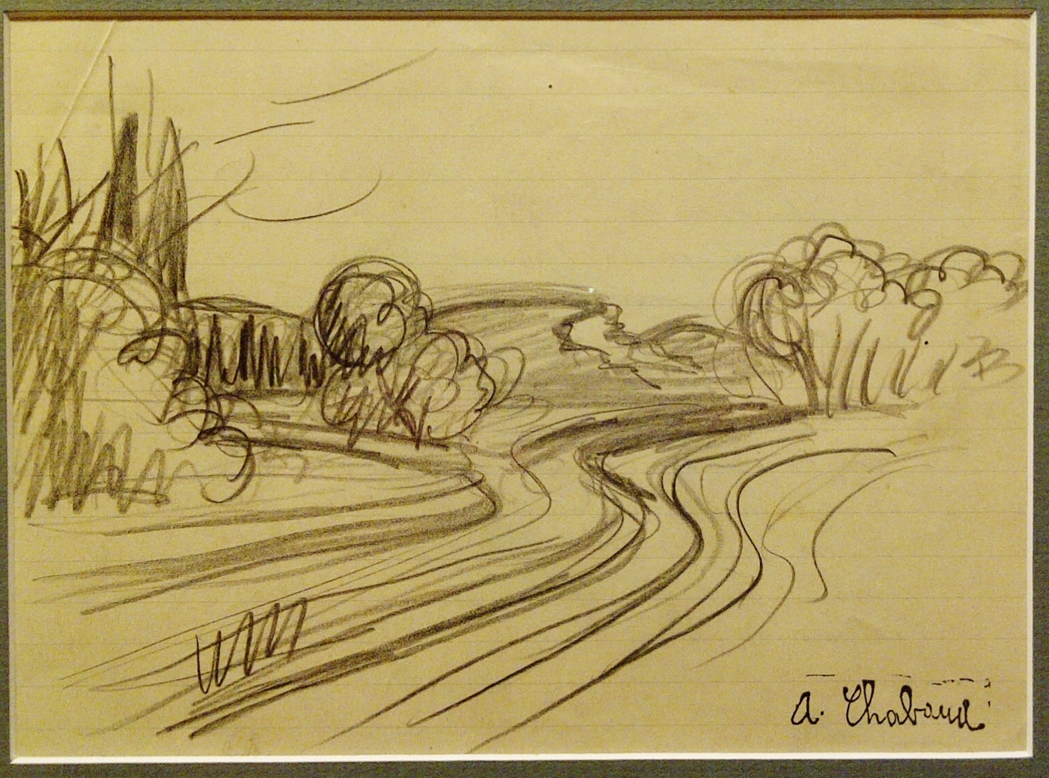 Auguste CHABAUD Landscape, Framed drawing Post War & Modern Art