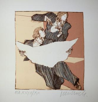 Claude WEISBUCH - Lithographie originane carte de voeux signée et numérotée 2