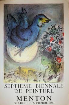 Marc CHAGALL (d’après) - Affiche de la 7ème biennale de peinture de Menton 1968 2