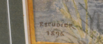 Charles Jean Auguste ESCUDIER (1848-?) - Paysanne, Aquarelle signée 2