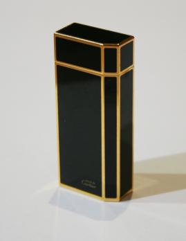 CARTIER - Briquet en plaqué or jaune et laque noire 2