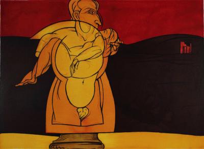 Valerio ADAMI - Paysage de ruines, 1981, Lithographie signée au crayon 2