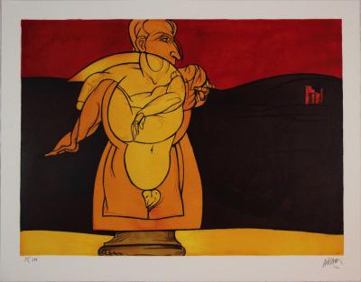 Valerio ADAMI - Paysage de ruines, 1981, Lithographie signée au crayon 2