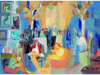 Marie ASTOIN (1923-2011) - Scène d’intérieur 03.95, Huile sur toile 2