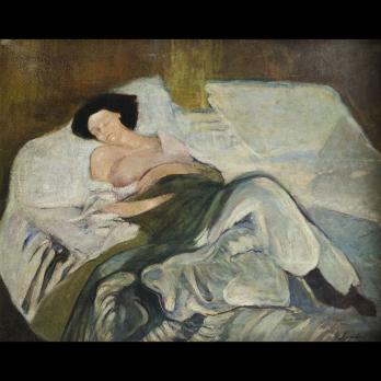 Armando SPADINI (1883-1925) - Le repos, Huile sur panneau signée 2