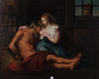 Pierre-Paul RUBENS (d’après) - La Charité Romaine, Toile 2