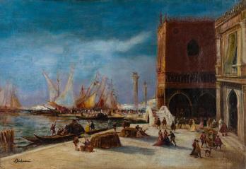 Alfred August Felix BACHMANN (1863-1956) - Venise, le Palais des Doges 2