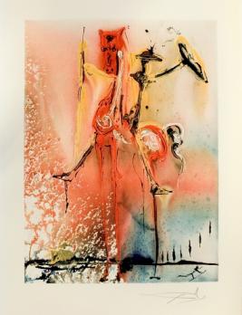Salvador DALI - Le chevalier du moyen âge, lithographie 2