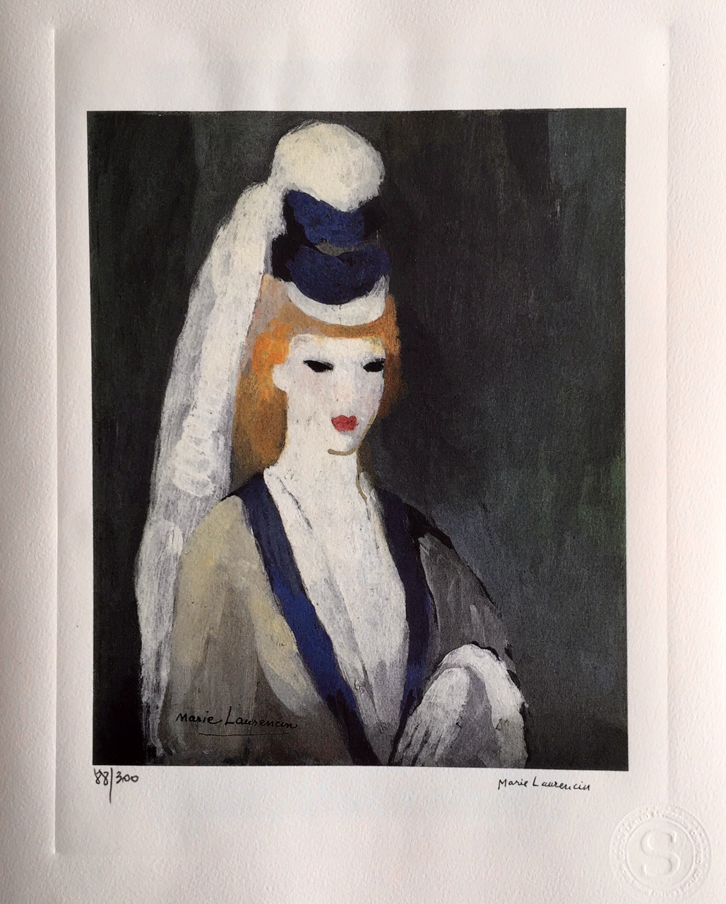 Marie LAURENCIN (d'après) "Buste de femme", Lithographie
