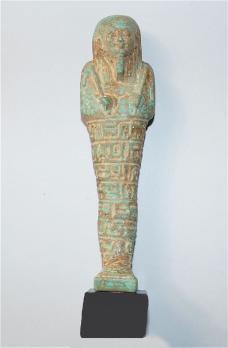 ÉGYPTE, Basse époque - Oushebti en fritte turquoise, inscrit de face 2