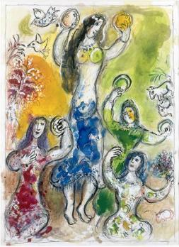 Marc CHAGALL - La danse de Myriam, lithographie couleurs 2