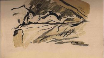 Alfred PRUNIER d’après Edouard MANET - Olympia, xylographie 2