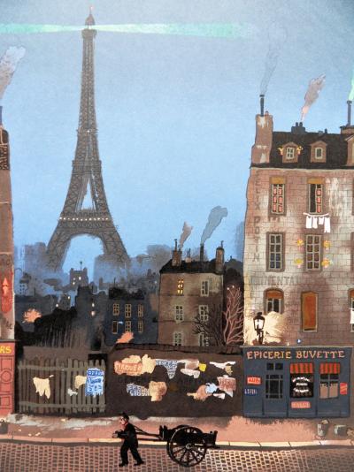Michel DELACROIX - Paris - La Tour Eiffel, Lithographie originale signée 2