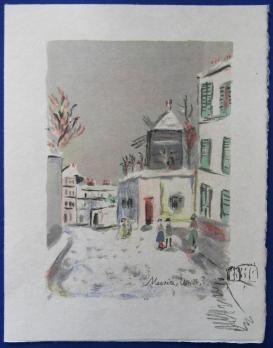 Maurice UTRILLO - Le Cabaret du Lapin Agile, Lithographie originale signée 2