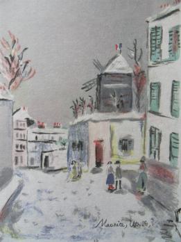 Maurice UTRILLO - Le Cabaret du Lapin Agile, Lithographie originale signée 2