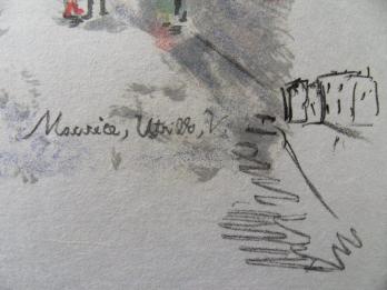 Maurice UTRILLO - Le Cabaret du Lapin Agile, Lithographie originale signée 2