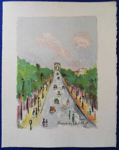 Maurice UTRILLO - Les Champs-Elysées, Lithographie originale signée 2