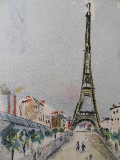 Maurice UTRILLO - Tour Eiffel, Lithographie originale signée 2