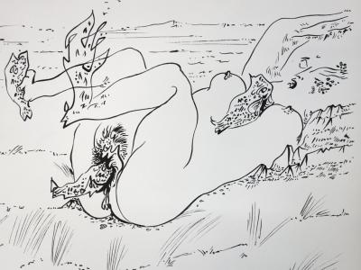 André MASSON - Paysage érotique, Lithographie originale signée 2
