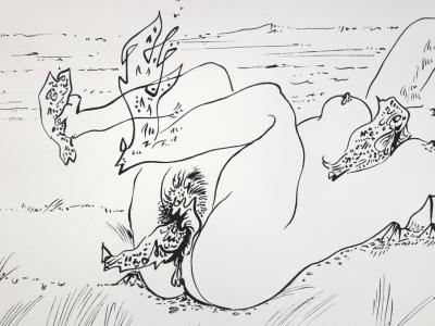 André MASSON - Paysage érotique, Lithographie originale signée 2