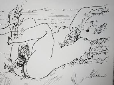 André MASSON - Paysage érotique, Lithographie originale signée 2