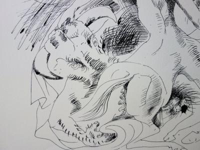 André MASSON - Le combat érotique, Lithographie originale signée 2