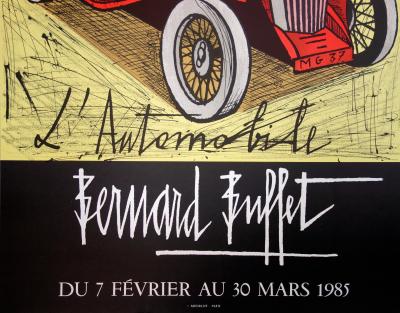 Bernard BUFFET - L’automobile MG 1937, Lithographie originale signée 2