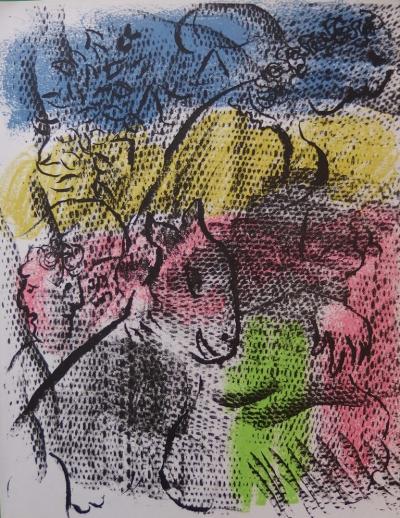 MarMarc CHAGALL : Couple à la chèvre - Lithographie originale