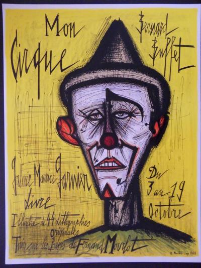 Bernard BUFFET : Mon Cirque, le clown, Lithographie originale signée 2